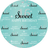 Toile de fond noir et bleu Sweet 16th Round Happy Birthday